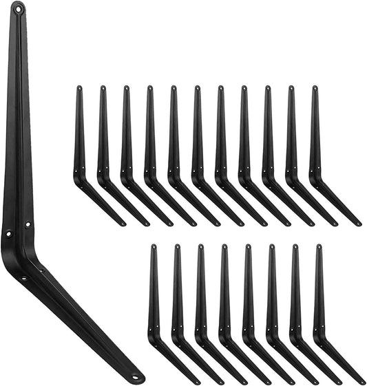 Heavy Duty Shelf Brackets 12 Inch with Screws,20 Pack (Black)